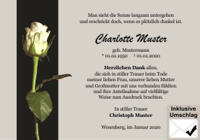 Trauerkarten Danksagung