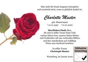 Trauerkarten Danksagung