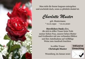 Trauerkarten Danksagung