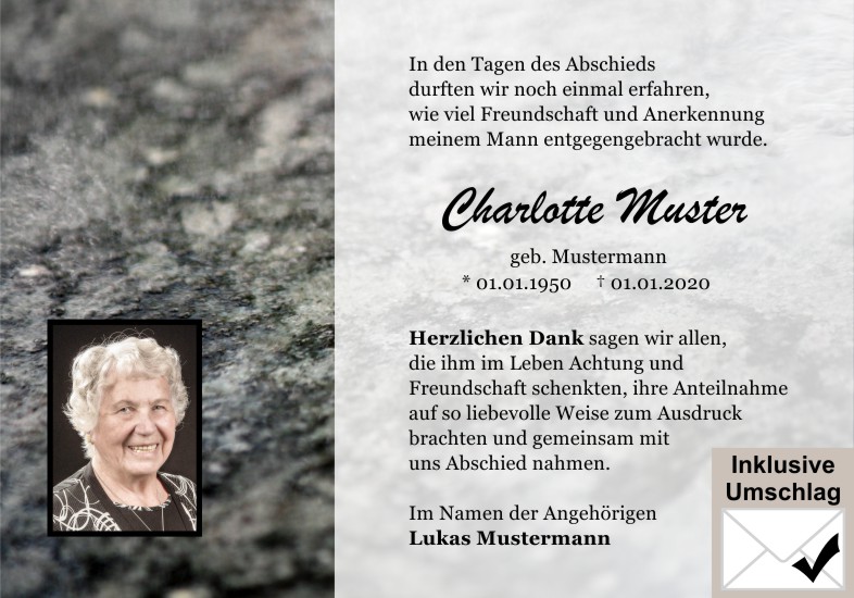 Danksagungen Trauer