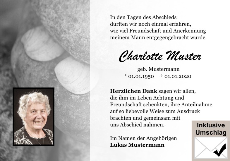 Danksagungen Trauer