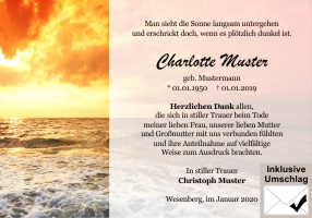 Trauerkarten Danksagung
