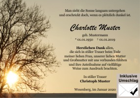 Trauerkarten Danksagung