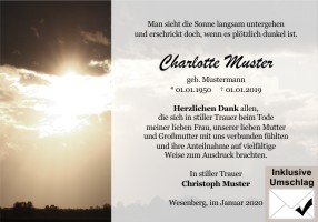 Trauerkarten Danksagung