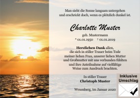 Trauerkarten Danksagung