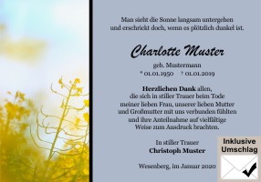 Trauerkarten Danksagung