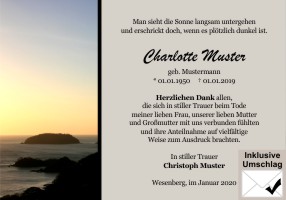 Trauerkarten Danksagung