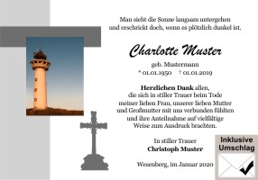 Trauerkarten Danksagung