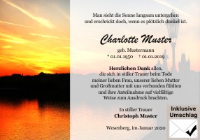 Trauerkarten Danksagung