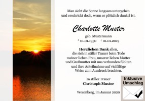 Trauerkarten Danksagung
