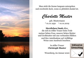 Trauerkarten Danksagung