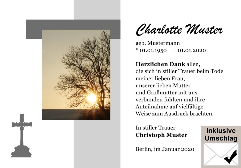 Danksagungen Trauer