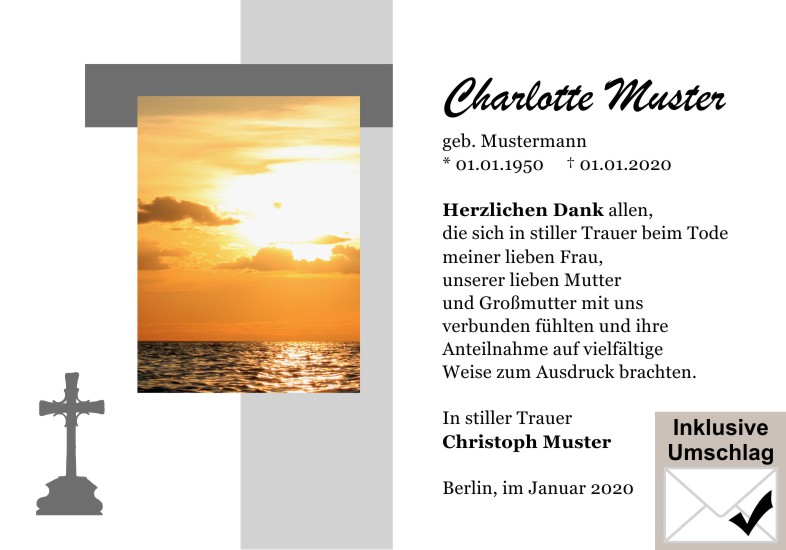 Danksagungen Trauer