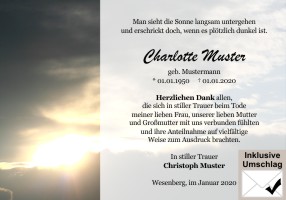 Trauerkarten Danksagung