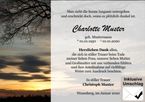 Trauerkarten Danksagung