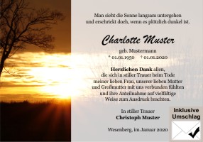 Trauerkarten Danksagung
