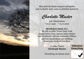 Trauerkarten Danksagung