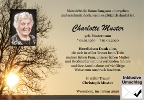 Trauerkarten Danksagung