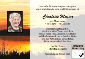 Trauerkarten Danksagung