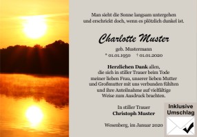 Trauerkarten Danksagung