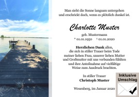 Trauerkarten Danksagung