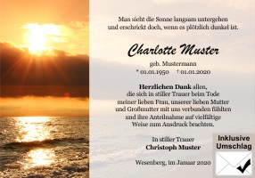 Trauerkarten Danksagung