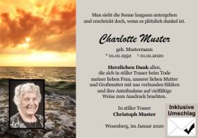 Trauerkarten Danksagung