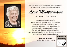 Trauerkarten Danksagung