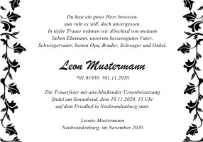 Trauerkarten Danksagung