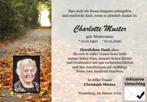 Trauerkarten Danksagung
