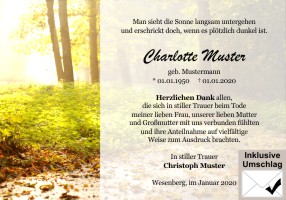 Trauerkarten Danksagung