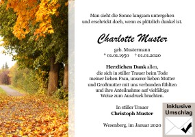 Trauerkarten Danksagung