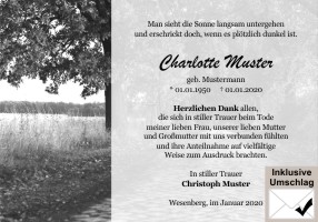 Trauerkarten Danksagung