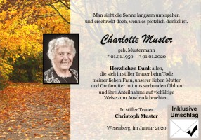 Trauerkarten Danksagung